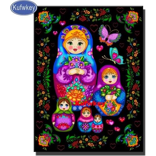 5d diy Diamond Painting Russian Dolls Diamond Mosaic Fantasy Angels Needlework Embroidery Cross Stitch Rhinestone Decor For Home