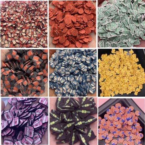 65 Lipstick Nail Polish Flag Hat Slices Polymer Hot Clay Sprinkles for DIY Craft Slime Filling Nails Art Decoration Accessories