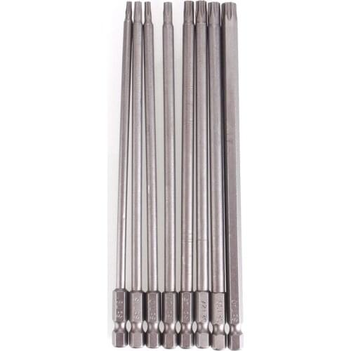 8 In 1 T8/T10/T15/T20/T25/T27/T30/T40 150mm Magnetic Torx Security Electric Screwdriver Drill Bits Set #232275