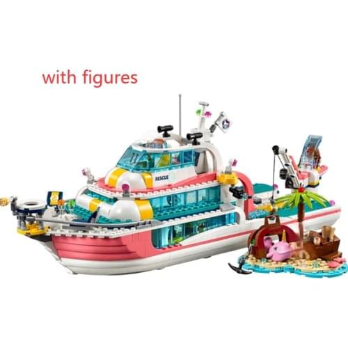 945pcs Compatible 41381 Rescue Boat With Figures building block Education Toys for Girls Gifts
