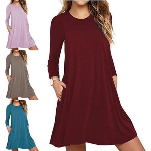 Aeoute Solid Summer Dresses