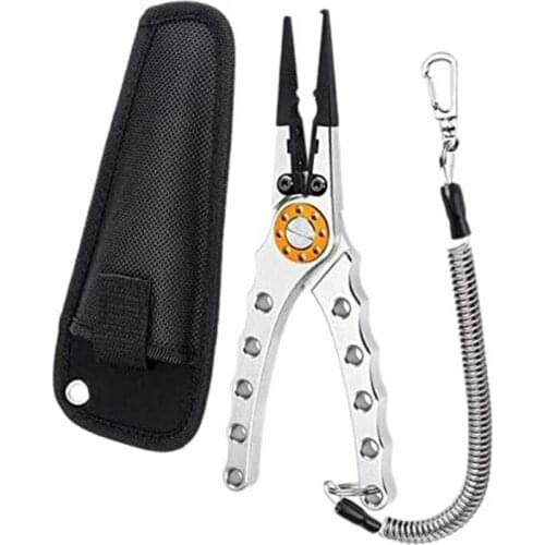 Aluminum Fishing Pliers with Sheath & Lanyard, Professional Fish Hook Remover for Sea, Saltwater and Freshwater