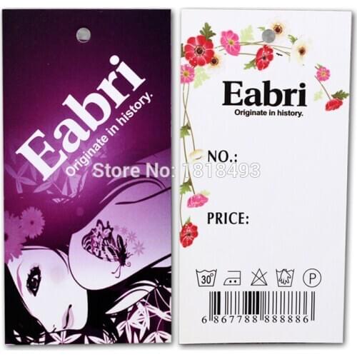 Free shipping custom clothing dress paper hang tag/printed labels/garment paper tag/gift packing tags/gift decorated card brand