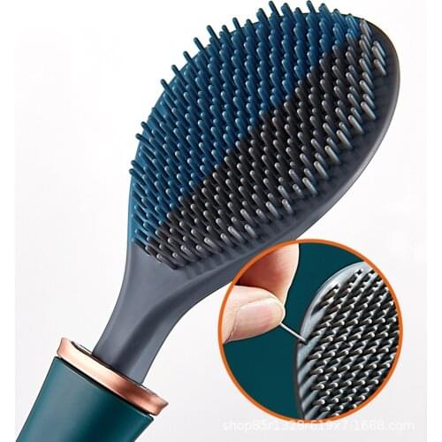 Household Toilet Brush No Dead Corner Wall-Mounted Clean Brush Automatic Opening And Closing Long Handle Silicone Toilet Brush