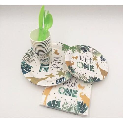 Wild One Animal Forest Birthday Party Safari Jungle Party Decor Birthday Party Supplies Kids