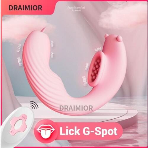 DRAIMIOR New Wearable Vibrator For Women G Spot Clitoral Stimulator Remote Dildo Vibrators Tongue Lick Adult Couple Sex Toys