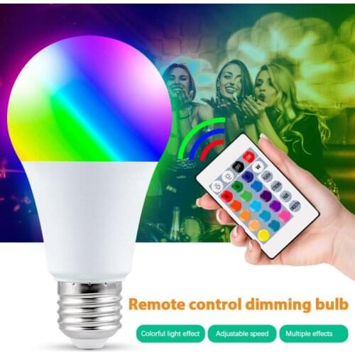 E27 LED Smart Bulb Light 5/10/15W RGBW Dimmable 16 Color-changing Modes Lamp Bulbs + Remote Controller Home Decor