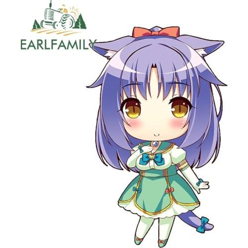 EARLFAMILY 13cm x 8.5cm For Nekopara Car Sticker Funny Waterproof Decal Air Conditioner Windshield VAN Scratch-Proof Car Styling