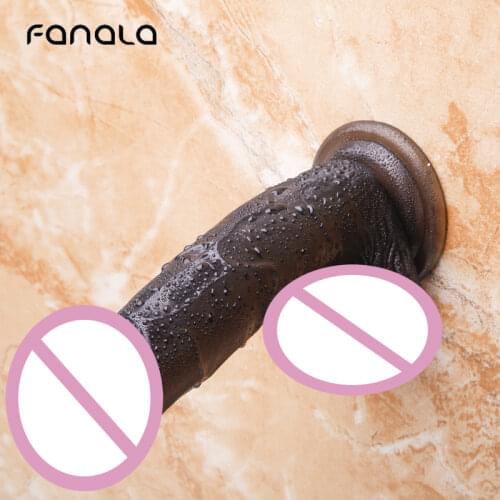 TPE Silicon Large Black Realistic Dildos for Women Sucker Dildo Vibrators Real Skin Penis Anal Pussy Pump Sex Toys Masturbator
