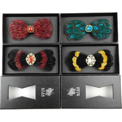 New Fashion Actual Peacock Feather Gentleman Bow Ties Butterfly Elegant Bow Ties Butterfly Gorgeous Original Design Bow Tie