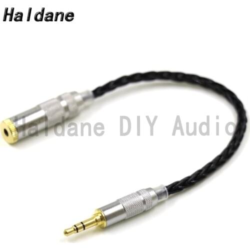 Haldane HIFI 7N Silver Plated 3.5mm 3pole Stereo Male to 3.5mm TRRS Balanced Female Audio Adapter Cable 3.5 Balance Connector