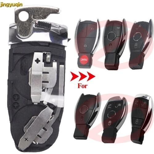 Jingyuqin Remote Car Key Shell Battery Holder Clamp Fob Case For Mercedes Benz C E R S CL GL SL CLK SLK W203 2/3/4 Buttons