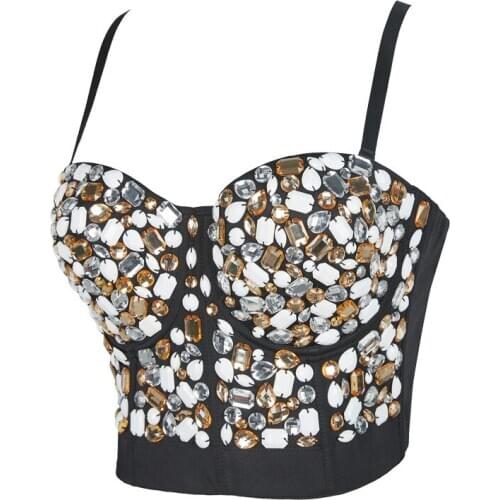 Jazz Dance Performance Costume Crop Top Red Rhinestone Singer Beyonce Stage Wear Nightclub Female DJ Clothing Summer Vest BI995