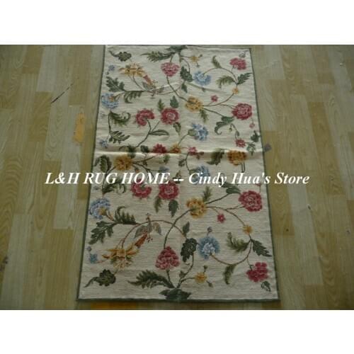 Free shipping 2.5'x4' small carpets, woolen needlepoint rugs stunning floral design very good quality and competitive prices