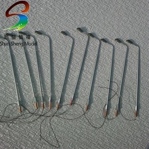 LSS008 10pcs Model Railway Train Lamp Post Street Lights HO OO Scale LED 3V NEW 1/75