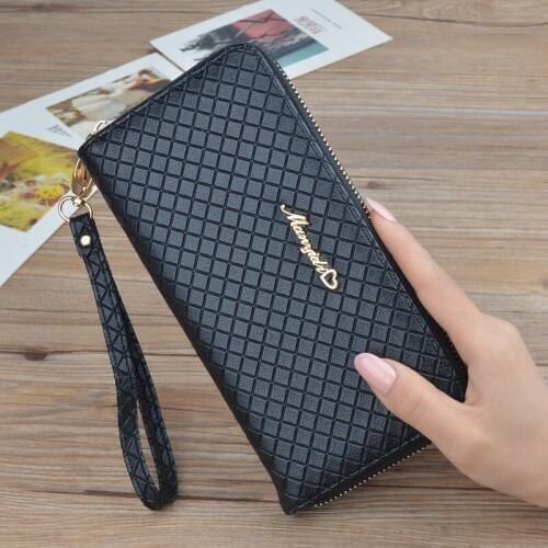 Fashion Long female Purse PU Leather Rfid Holder Ladies Purse Fashion Zipper Lady Wallet