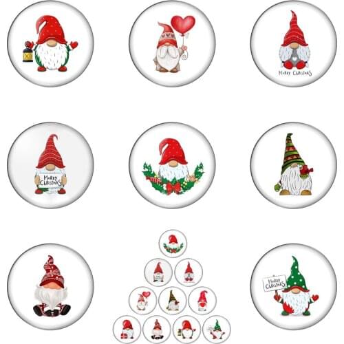 Fashion Santa Claus Merry Christmas 12mm/20mm/25mm/30mm Round Photo Glass Cabochon Demo Flat Back Making Findings