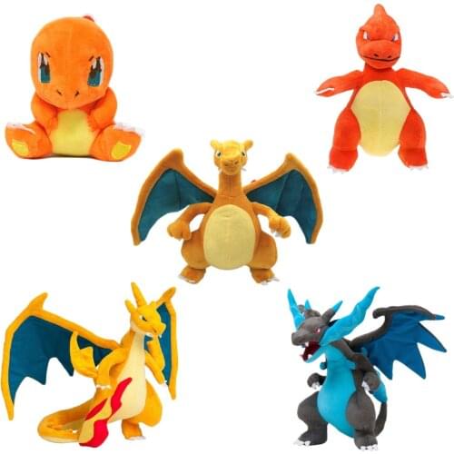 Cartoon Anime Charmander Evolution Charmeleon Charizard Mega X/Y Pokemones Stuffed Plush Toys Cute Plush Toys Gifts for Children