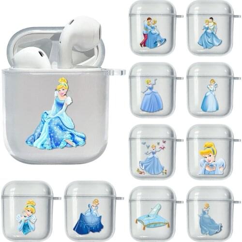 Disney Cinderella Soft Case For Apple Airpods 2 Cover Earphone Case Clear TPU Capa Cute Headset Box For airpod 1