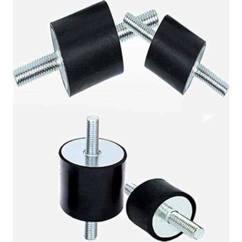 4-Pack Rubber Vibration Isolator Mounts, VV Shock Absorbers with 2 Threaded Studs M8 x 23mm