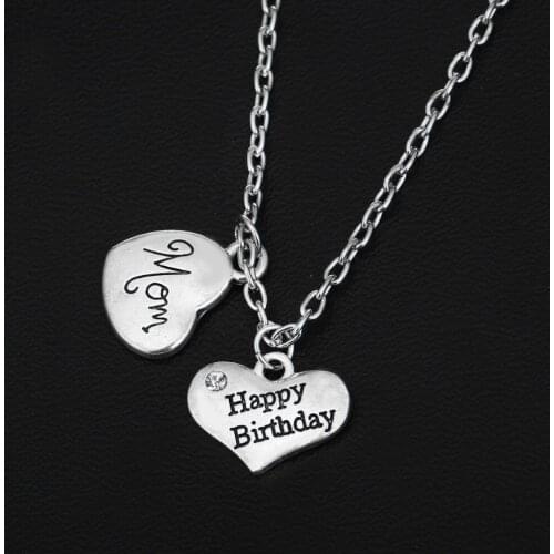 Fashion Mom Mommy Heart Pendant Necklace Crystal Choker Chain Family Women Jewelry Mother Mama Femme Birthday Gift Collier Party