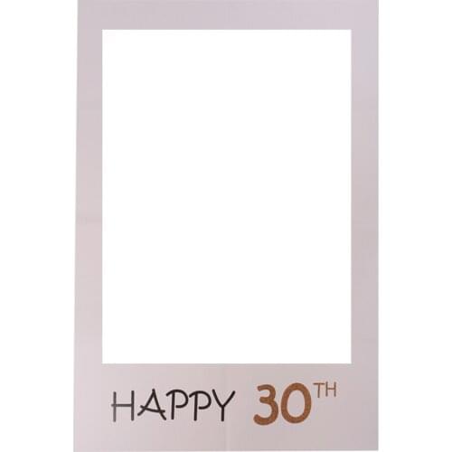 Happy 30th Photo Booth Prop Paper Selfie Frame Background for Birthday Party Funny Toy