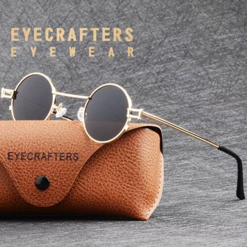 Retro Vintage Round Sunglasses Mens Womens Metallic Gothic SunGlasses Male Famle John Lennon Steam Punk Sunglasses