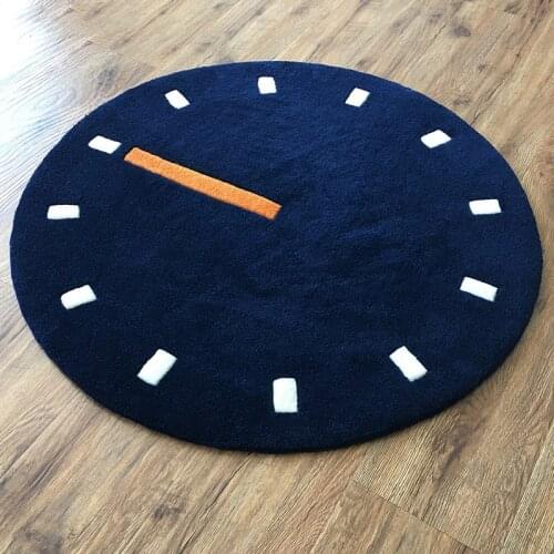 Modern Concise Acrylic Large Carpet For Living Room Bedroom Rug Black clock design bedroom fashion custom rug fitting room mat