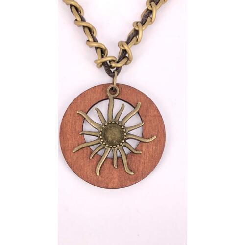 Antique Vintage Long Rope Chain Necklace Wooden Alloy Heronsbill Pendants Neckless Cord Men Jewelry Accessories Free Shipping