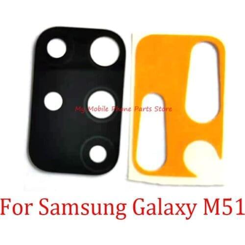 10 PCS CellPhone Rear Back Camera Glass Lens Cover For Samsung Galaxy M51 Back Camera Lens Glass With Sticker Spare Parts