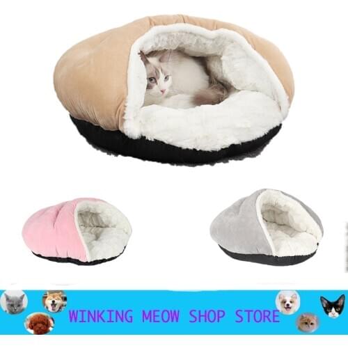 Slippers Shape Cat Nest Warm Kitten Cave Bed Basket Puppy Kennel Soft Cozy Indoor Cushion House Small Pets Sleeping Sofa Mat XL