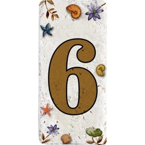 Oscar Stone Decor Natural Stone Door Numbers wall graphics gráficos de parede настенная графика