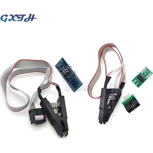 Update version SOIC8 SOP8 Test Clip burning clip For EEPROM 93CXX / 25CXX / 24CXX in-circuit programming+2 adapters