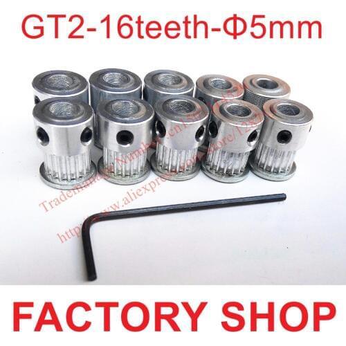10 pieces 16 teeth Bore 5mm GT2 Timing Pulley fit width 6mm of 2GT timing Belt 3D bore 5 16 toothed factory outlets high quality
