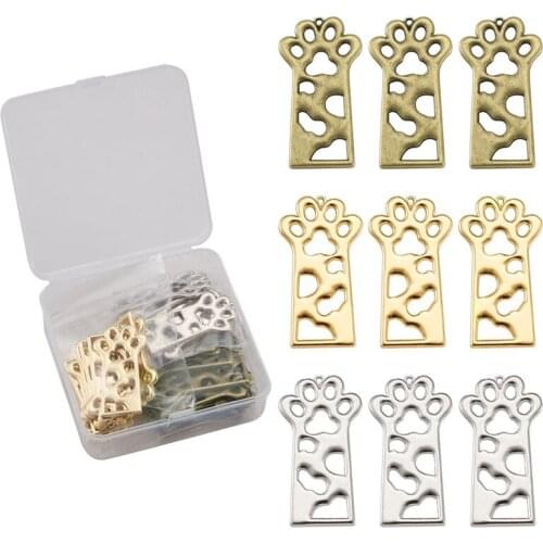 10pcs The Cat Paw Open Back Bezel Pendants Charms for DIY UV Resin Epoxy Resin Jewelry Making DIY Bracelet Necklace