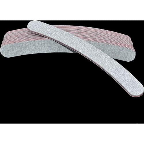 10pcs/lot Professional Nail File Block Curve Banana Grey Polishing Sandpaper 100/180 Grit UV Salon Solingen Ongles Materiel File