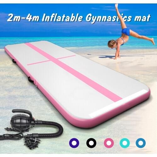 2m 3m 4m Inflatable Air Track with Air Pump Gymnastics Professional Airtrack Yoga Sport Wrestling Buffer Prevent Injuries Mats