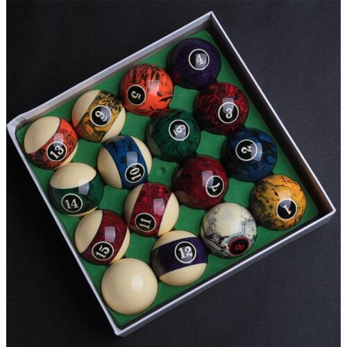 2020 New Design 16pcs Billiard Pool Ball Set 57.2mm Billliards Accessories Resin Balls High Quality Nine Ball Marble Pattern