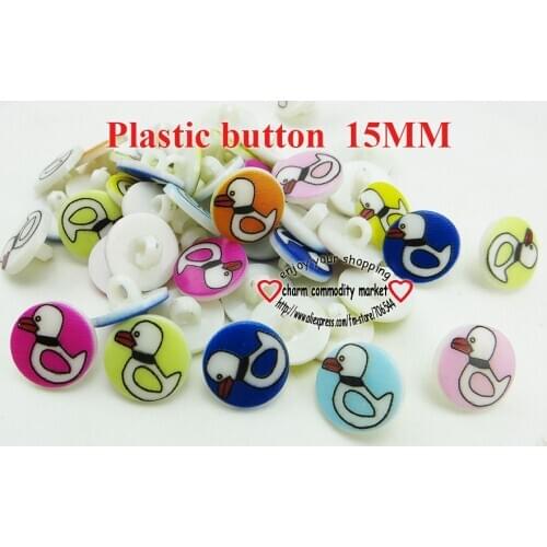 100PCS duck cartoon mixed colors Dyed Plastic buttons coat boots sewing clothes accessories P-212