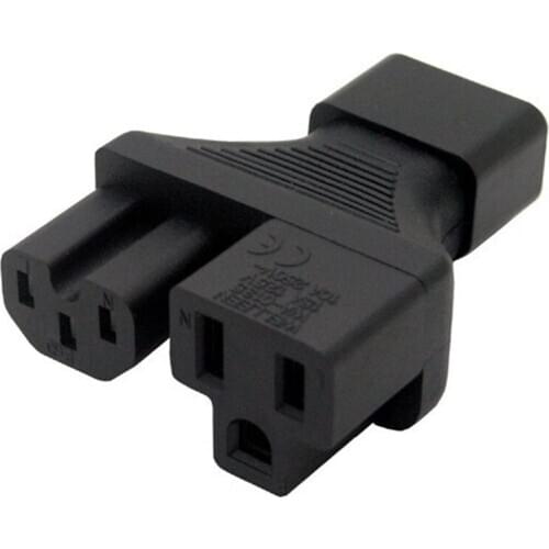 IEC 320 C14 male to Nema 5-15R +C15 Power adapter C14 to US femlae & C13 Y split power adapter AC PLUG CONVERTER