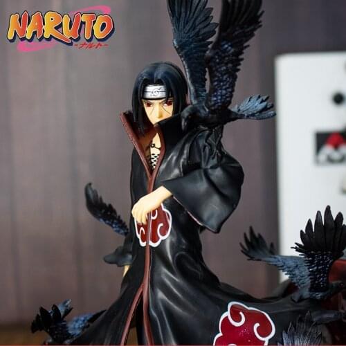 Anime Naruto Gk Model Uchiha Itachi With Crow Decoration Statue 30cm Color Boxed Gift Toys For Children Collectibles