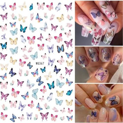 Elegant Butterfly Nails Art Sticker Nails Tips Manicure Back Glue Decal DIY Nail Decorations Nail Sticker For Nail Art Design