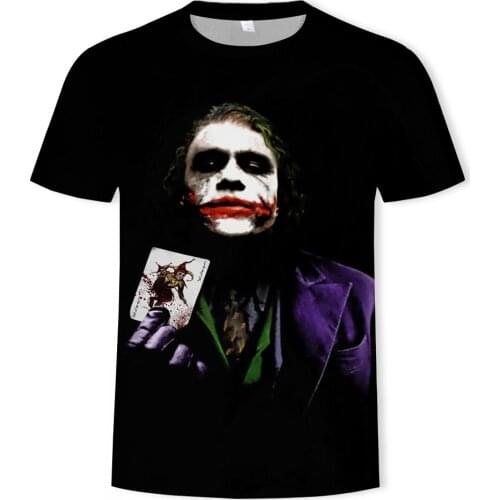New Men T Shirt Green Hair Clown Venom Combination 3d Printed T Shirt Men Joker Face Casual O-neck Male Tshirt
