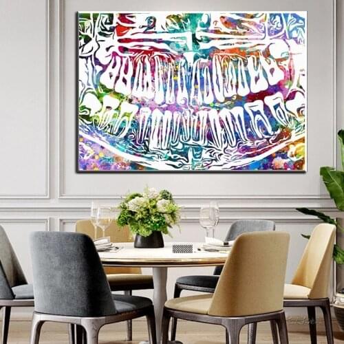 Graffiti Colorful Tooth Dental Art Canvas Painting Modern Dentist Art Wall Prints Picture For Room Office Home Decor