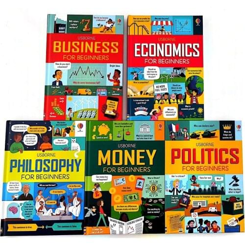 5 Books/Set Usborne Money Business Economics Philosophy Politics & Government for Beginners Kids English Picture Book Hardcover