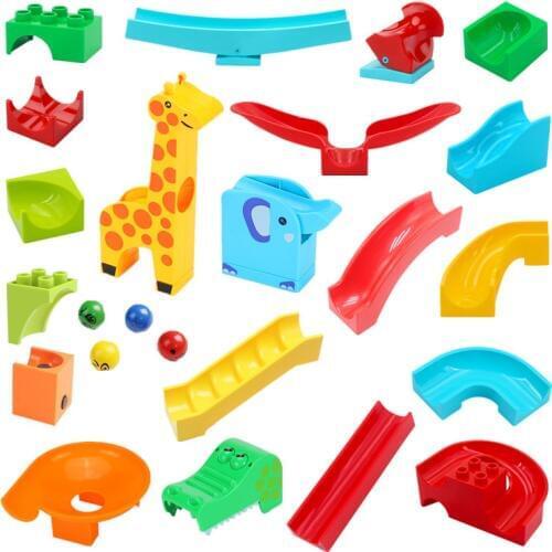 Crazy Marble Race Run Track Blocks Running Ball System Maze Games Building Blocks Parts Compatible DIY Toys