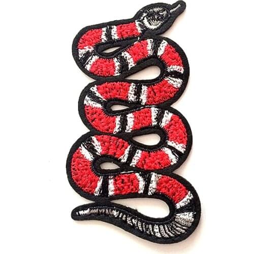 Red Snake Patch Sewing On Embroidered Patch for Jacket Clothes DIY Apparel Accessories NO GLUE BACK Sewing Applique