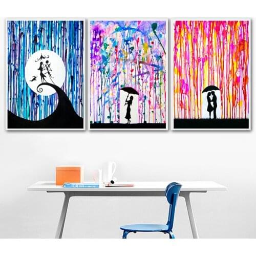 Colorful Graffiti Abstract Figure Lover Canvas Painting on the Wall Posters Prints Wall Picture for Living Room Home Cuadros