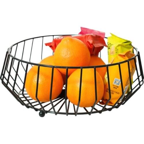 Creative Storage Basket Wrought Iron Fruit Basket Living Room Home Snack Storage Basket Panier Rangement Kitchen Storage Box
