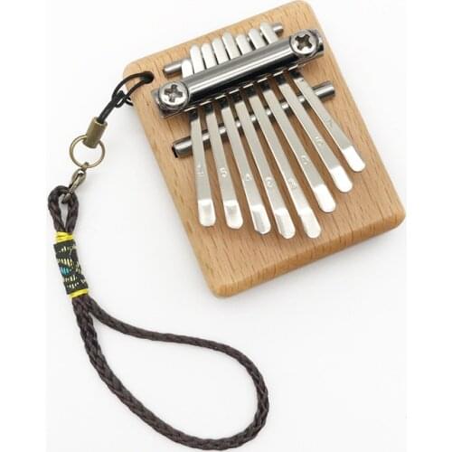 Mini Kalimba 8 Tones Portable Performance Finger Toys Wooden Creative Keyboard Musical Instrument for Beginners 2021 Hot Sale